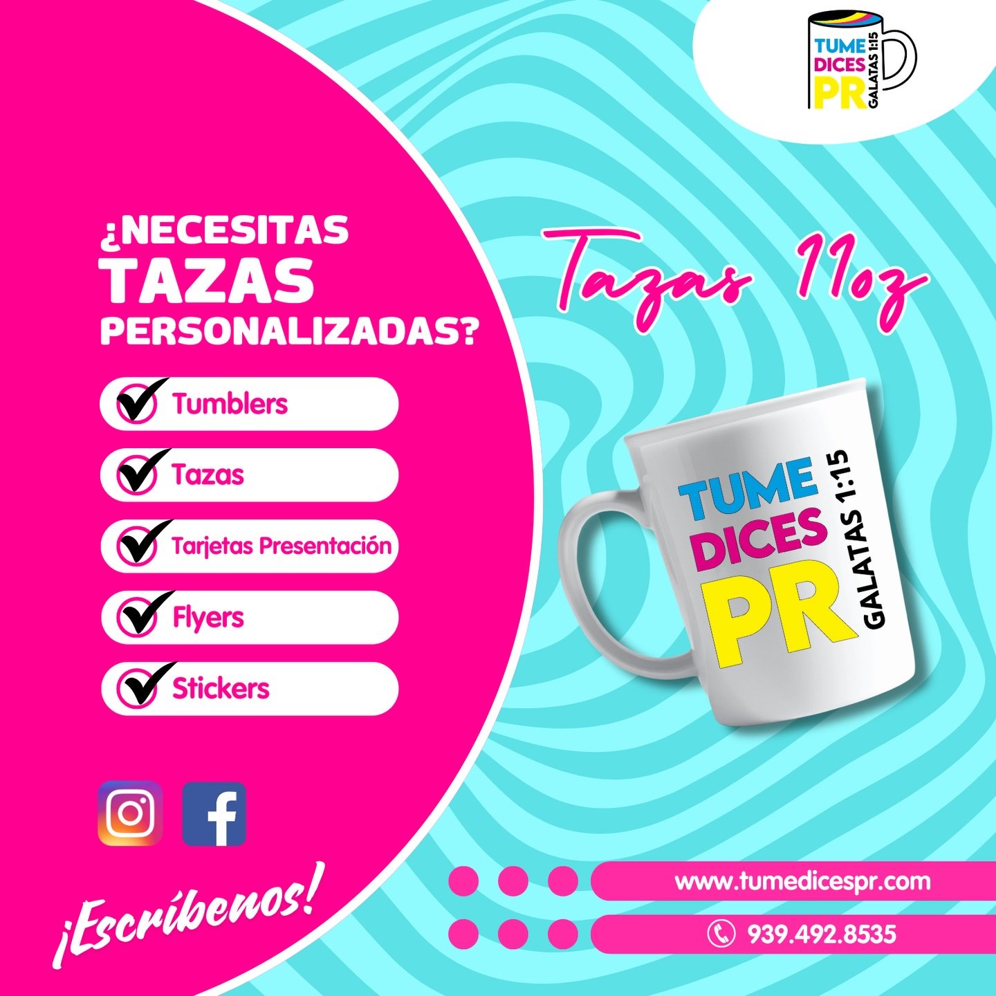 Tazas, Camisas, Gorras Personalizadas